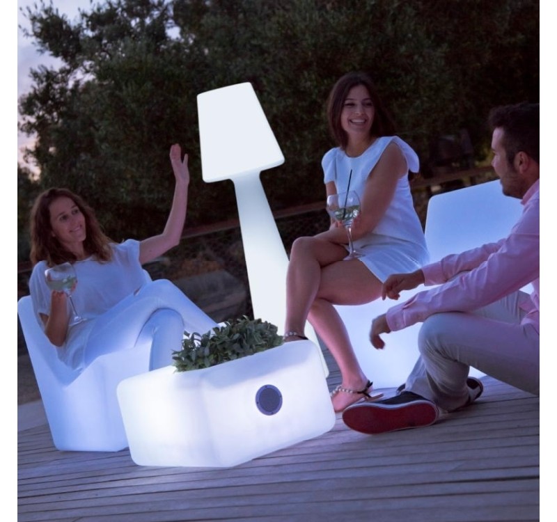 NEW GARDEN lampa podłogowa LOLA 165  CABLE biała