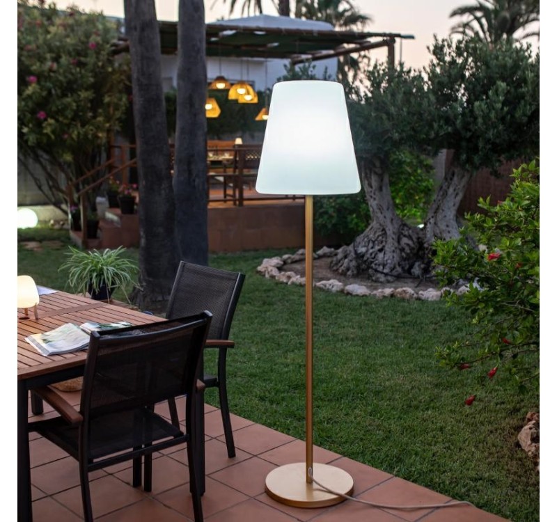 NEW GARDEN lampa podłogowa LOLA SLIM 180 SOLAR & BATTERY rose gold