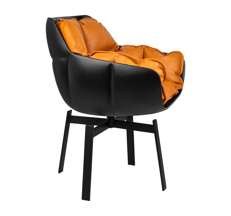 Krzesło obrotowe SHIBA brązowe / czarne