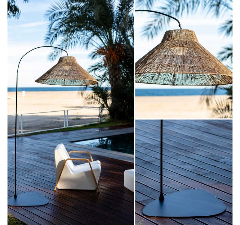 NEW GARDEN lampa podłogowa NIZA 230 BATTERY NEGRO