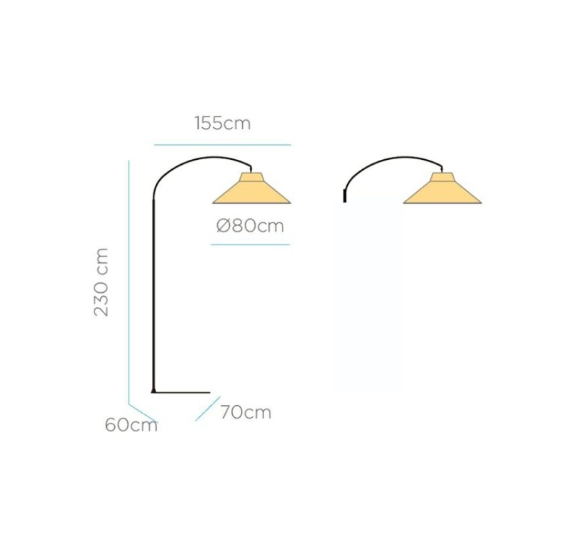 NEW GARDEN lampa podłogowa NIZA 230 BATTERY NEGRO