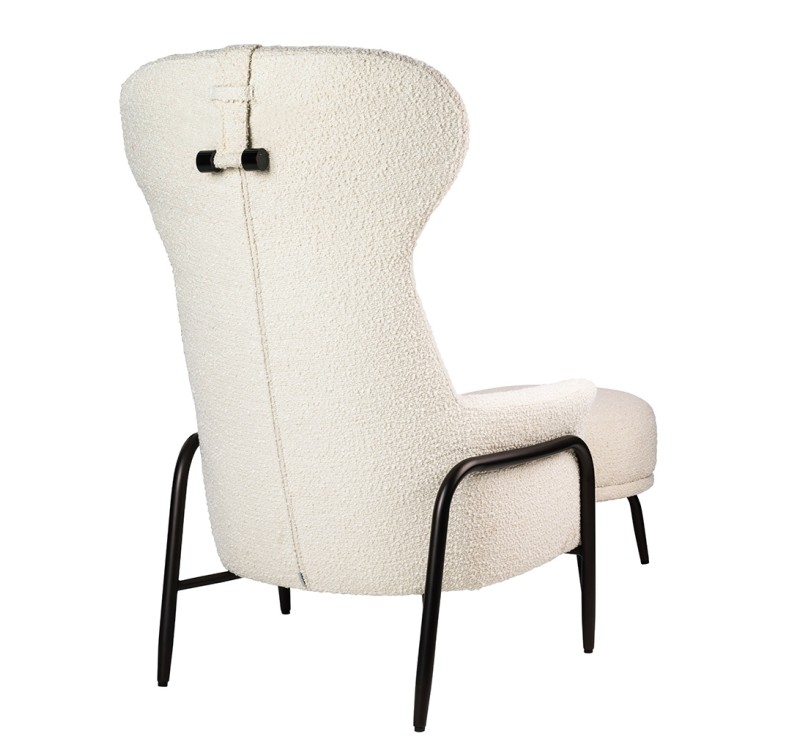 Fotel TEDDY GRAND beżowy z podnóżkiem