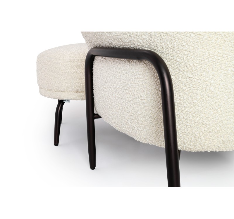 Fotel TEDDY GRAND beżowy z podnóżkiem