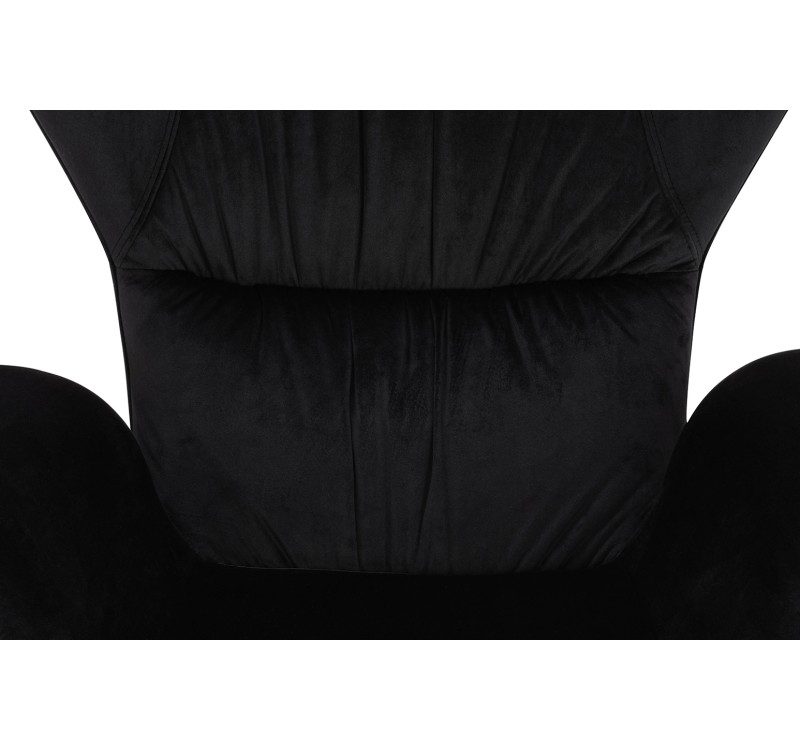 Fotel SHRIMP VELVET czarny - podstawa złota
