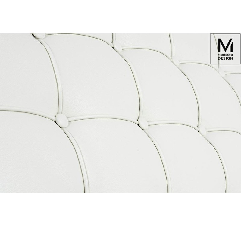 MODESTO fotel BARCELON biały - ekoskóra,  stal polerowana