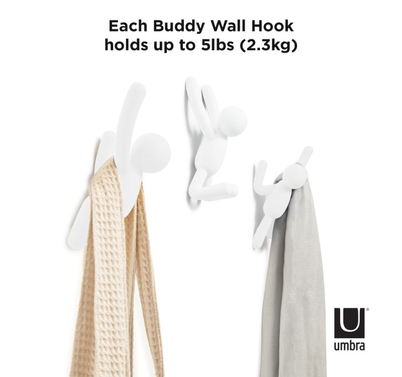 UMBRA wieszak ścienny BUDDY biały