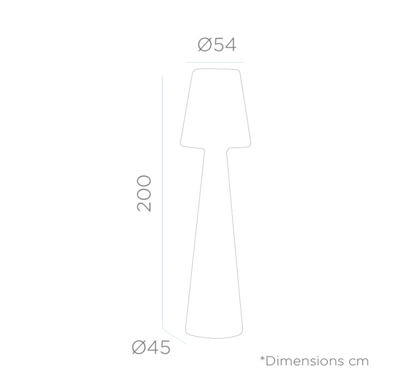 NEW GARDEN lampa podłogowa LOLA 200 CABLE biała