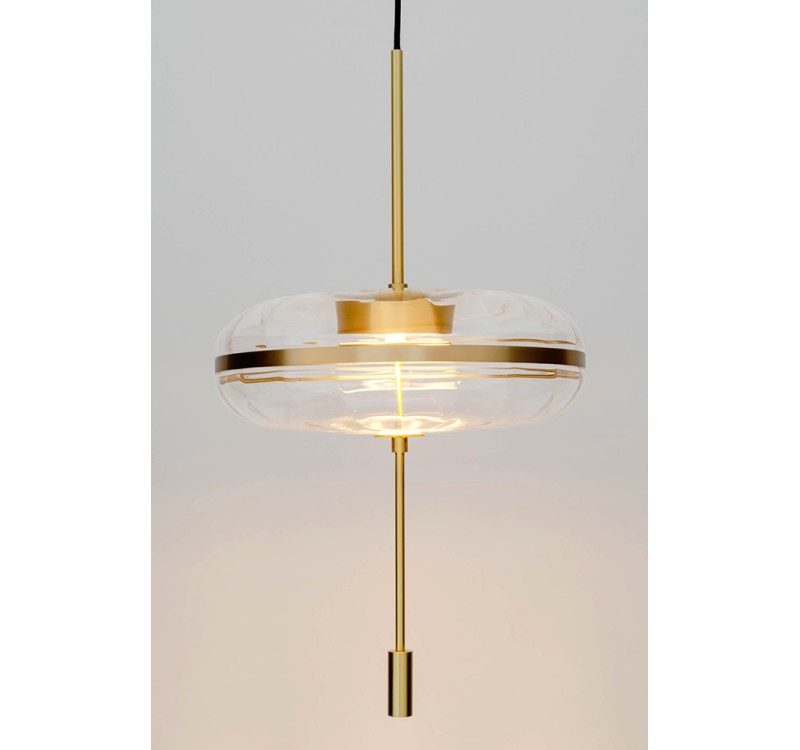 Lampa wisząca CHAPLIN 360 mosiądz - LED, szkło