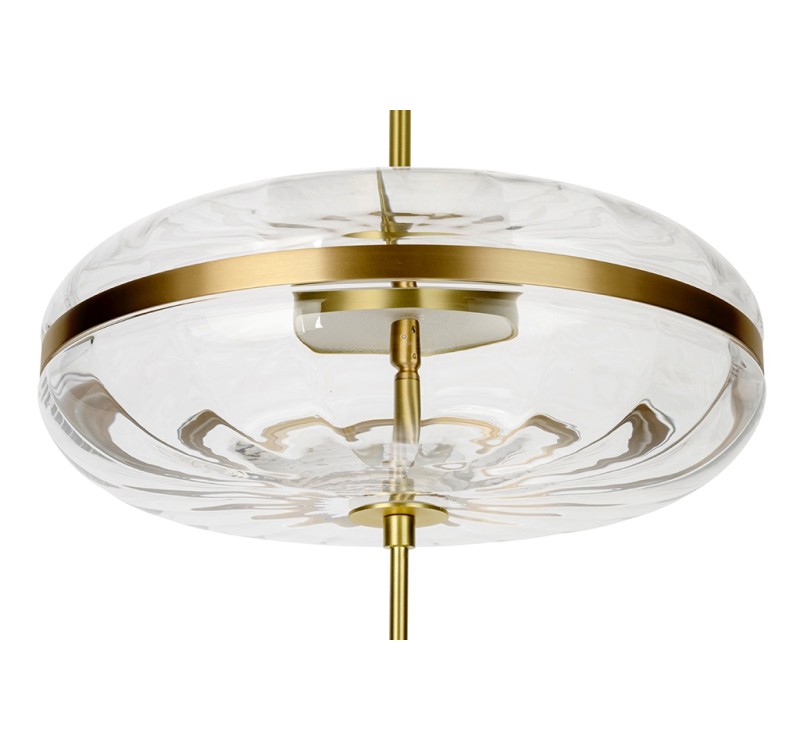 Lampa wisząca CHAPLIN 360 mosiądz - LED, szkło