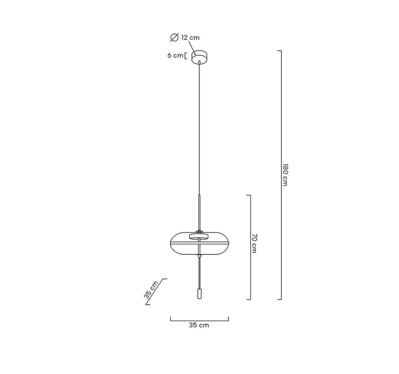 Lampa wisząca CHAPLIN 360 mosiądz - LED, szkło