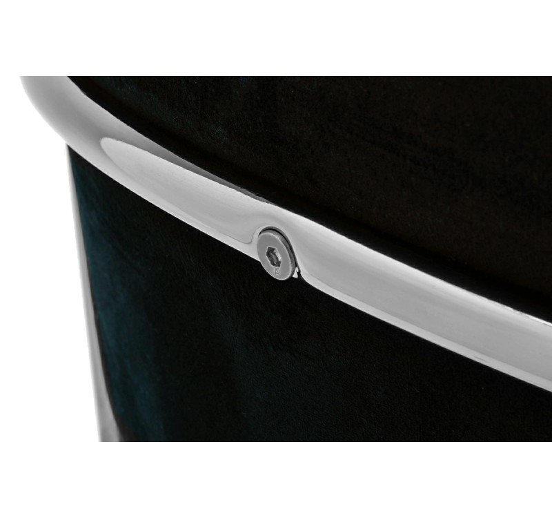 Krzesło MARGO SILVER czarne - welur, podstawa chromowana