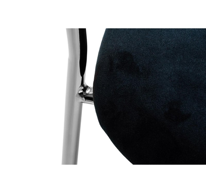 Krzesło MARGO SILVER czarne - welur, podstawa chromowana