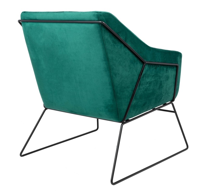 Fotel EMMA VELVET ciemny zielony welur - podstawa czarna