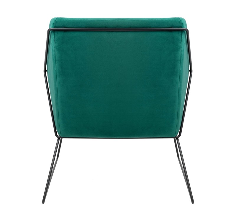 Fotel EMMA VELVET ciemny zielony welur - podstawa czarna