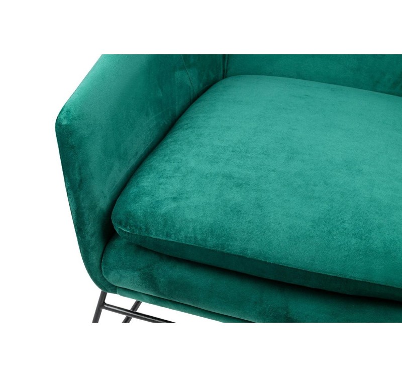 Fotel EMMA VELVET ciemny zielony welur - podstawa czarna