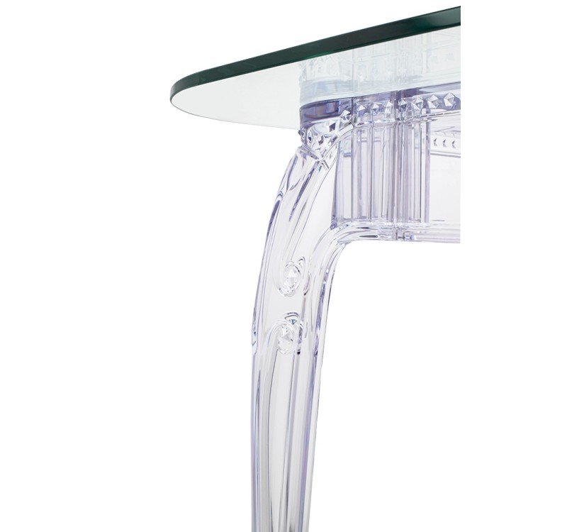 Stół KING 160 transparentny - poliwęglan, szkło hartowane