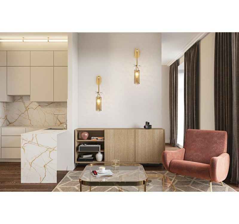 MOOSEE lampa ścienna LAMPION złota