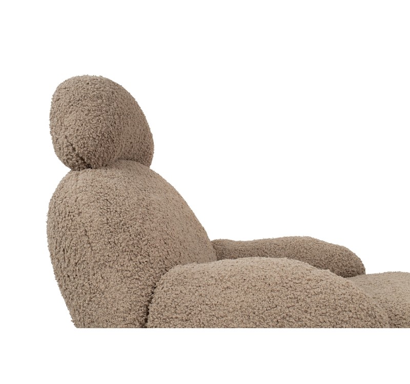 Fotel bujany PLUSH TEDDY ciemny beżowy