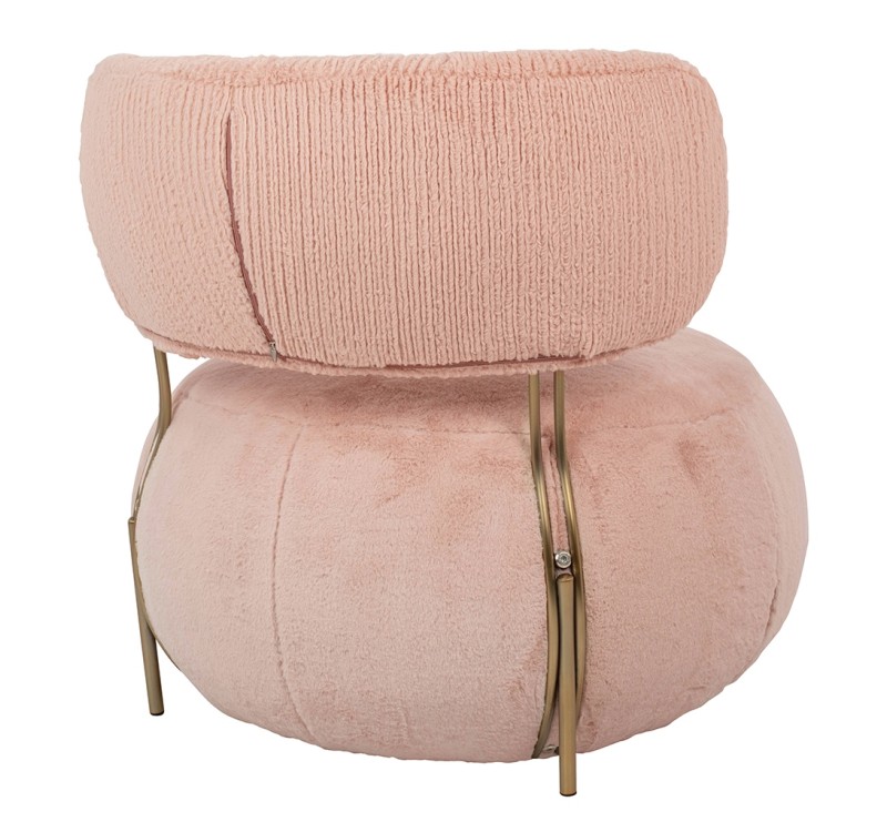 Fotel LOW TEDDY PINK różowy