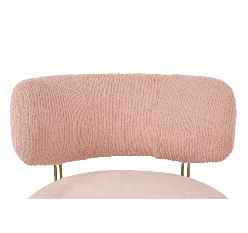 Fotel LOW TEDDY PINK różowy