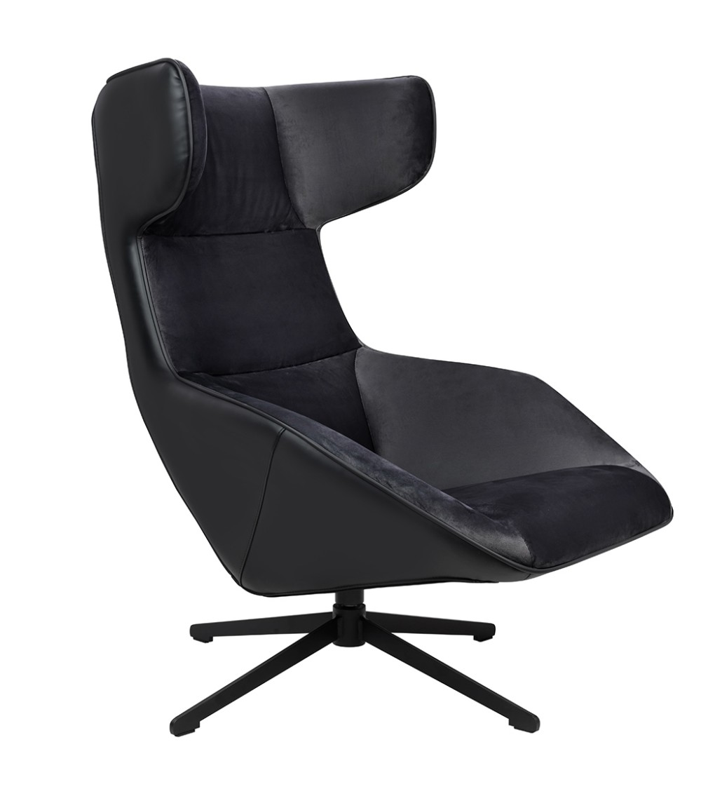 Fotel obrotowy VITA VELVET czarny PU