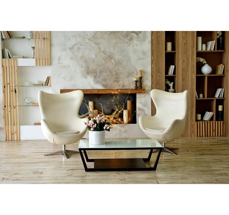 Fotel EGG SZEROKI PU beżowy