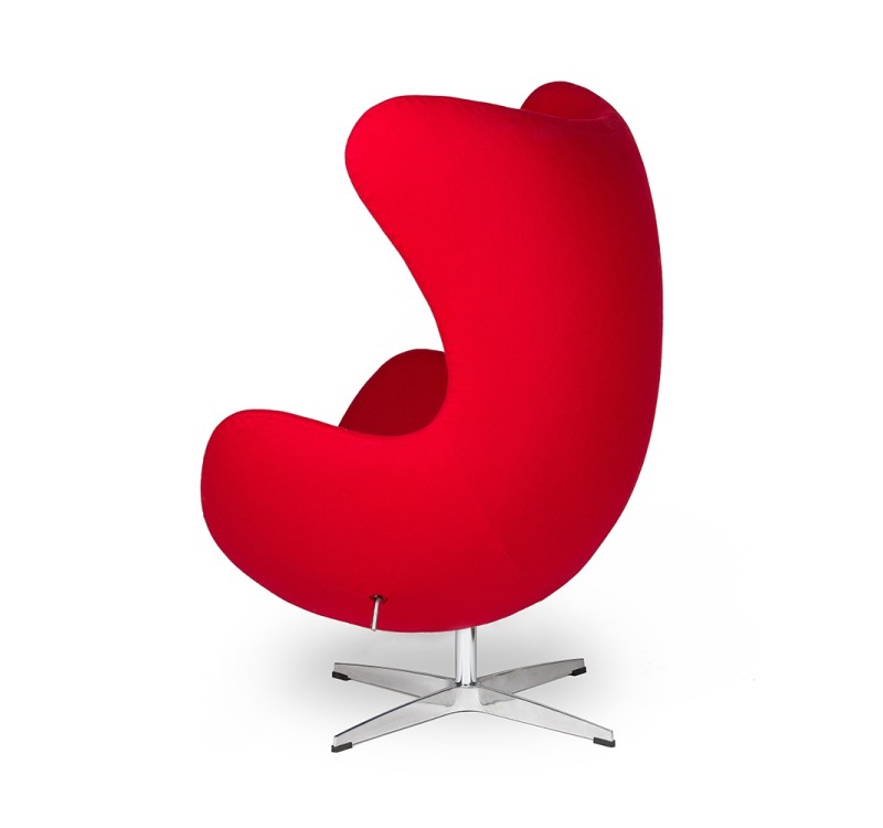 Fotel EGG CLASSIC czerwony.17 - wełna, podstawa aluminiowa