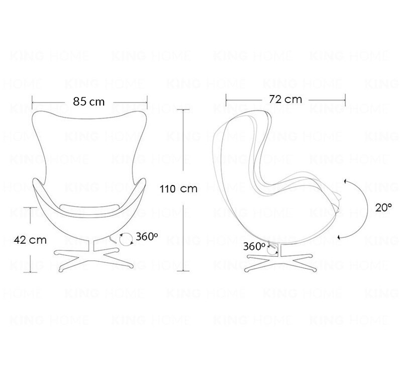 Fotel EGG CLASSIC czerwony.17 - wełna, podstawa aluminiowa