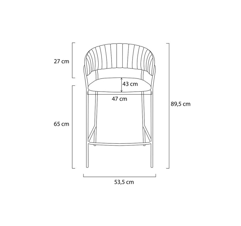 Krzesło barowe MARGO 65 ciemny niebieski - welur, podstawa złota