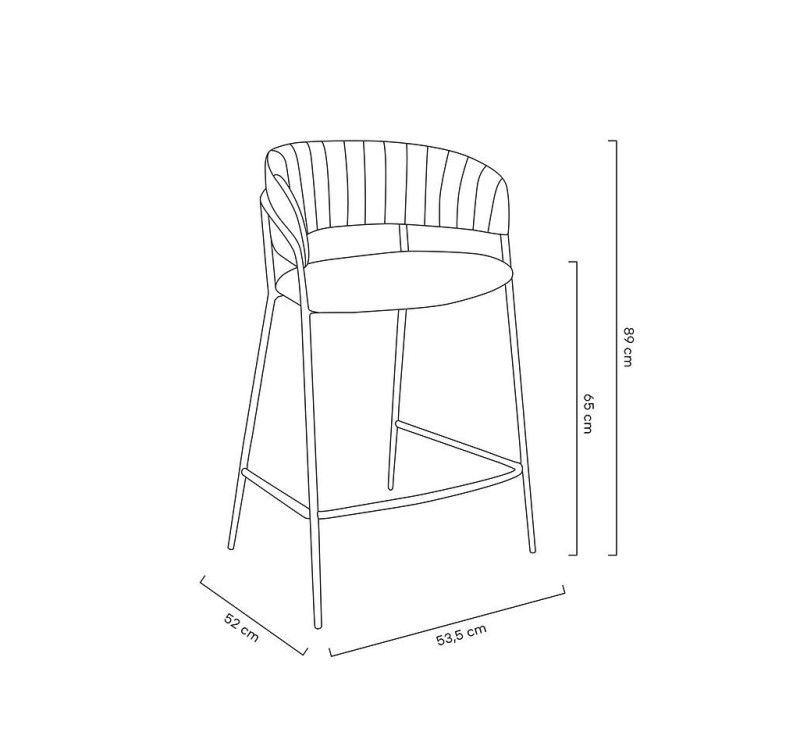 Krzesło barowe MARGO 65 ciemny niebieski - welur, podstawa złota