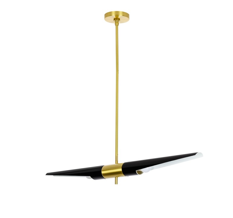 Lampa wisząca APOLLO 1 czarna - szczotkowane złoto