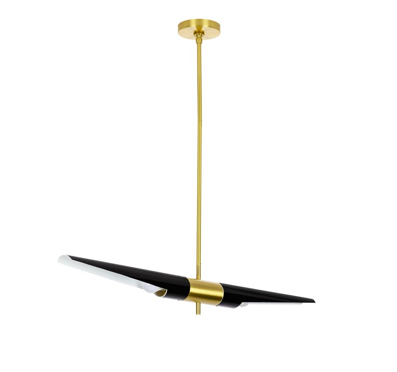Lampa wisząca APOLLO 1 czarna - szczotkowane złoto