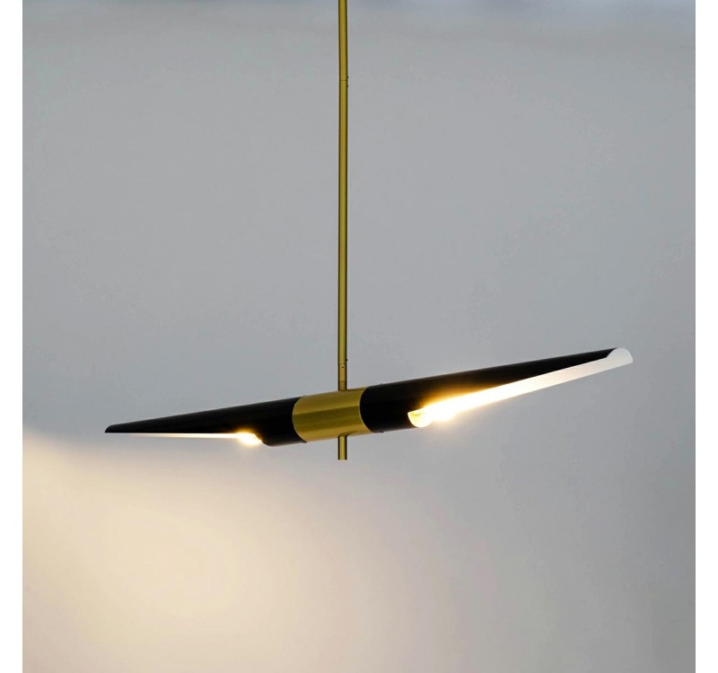 Lampa wisząca APOLLO 1 czarna - szczotkowane złoto