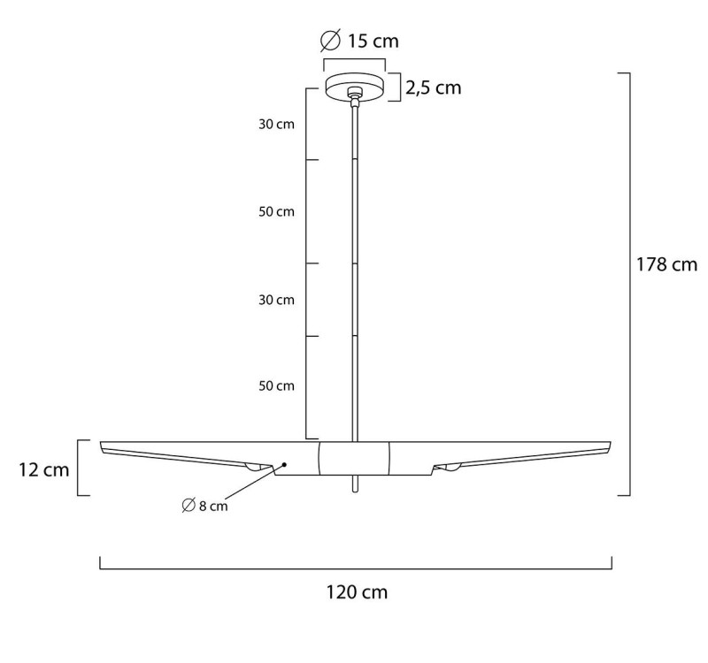 Lampa wisząca APOLLO 1 czarna - szczotkowane złoto