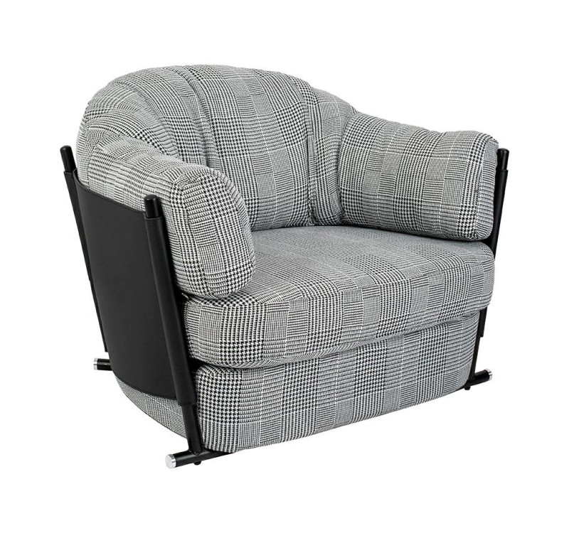 Fotel ROGER biało-czarna pepitka