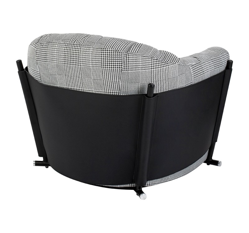 Fotel ROGER biało-czarna pepitka