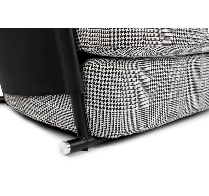 Fotel ROGER biało-czarna pepitka