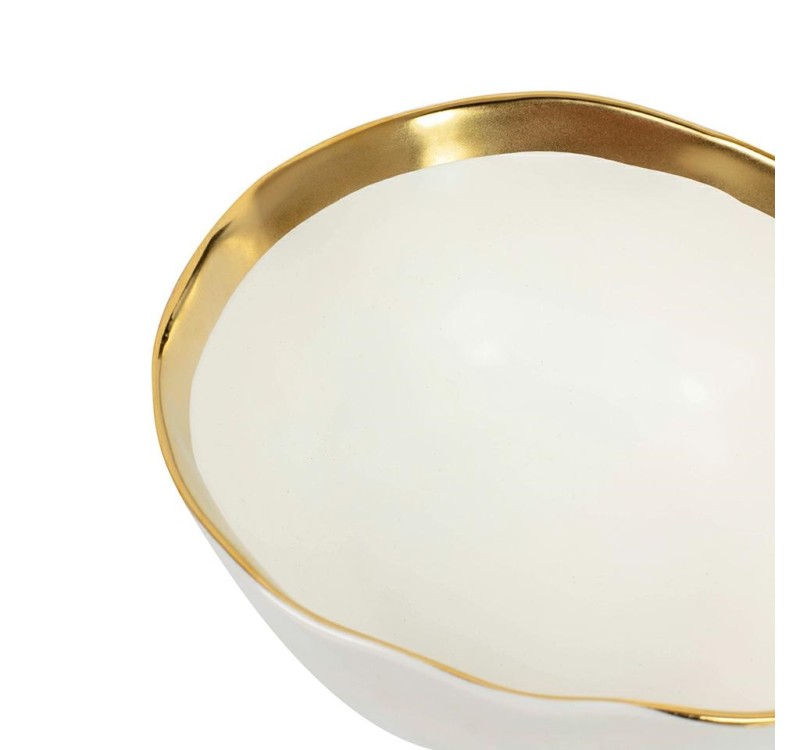 KARE miska BELL 15 cm biało-złota