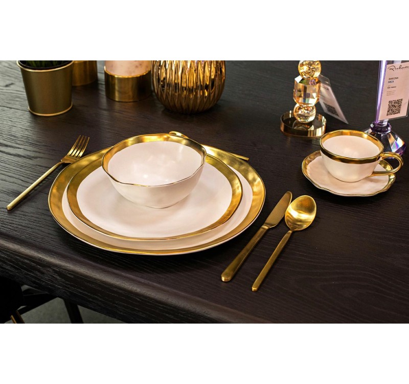 KARE miska BELL 15 cm biało-złota