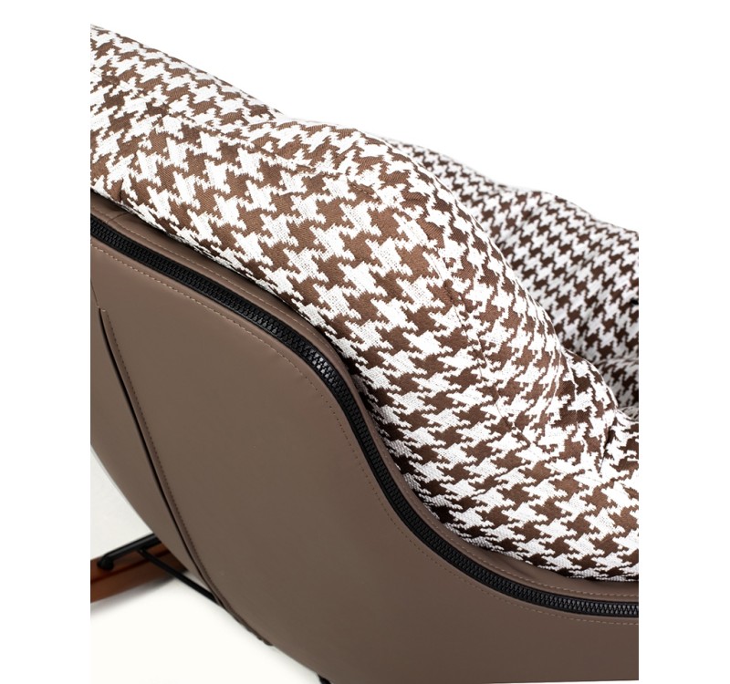 Fotel bujany FATTY brązowa pepitka