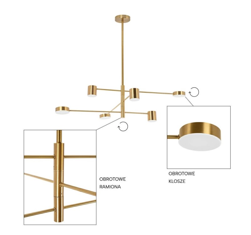 MOOSEE lampa wisząca PIAZETTA złota