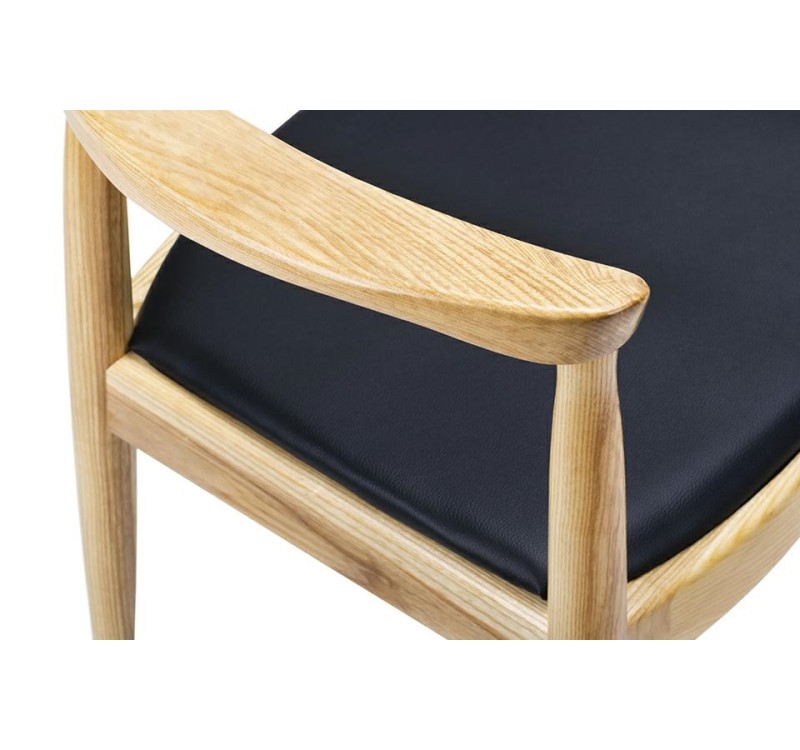 Krzesło KENNEDY naturalne - drewno jesion, ekoskóra