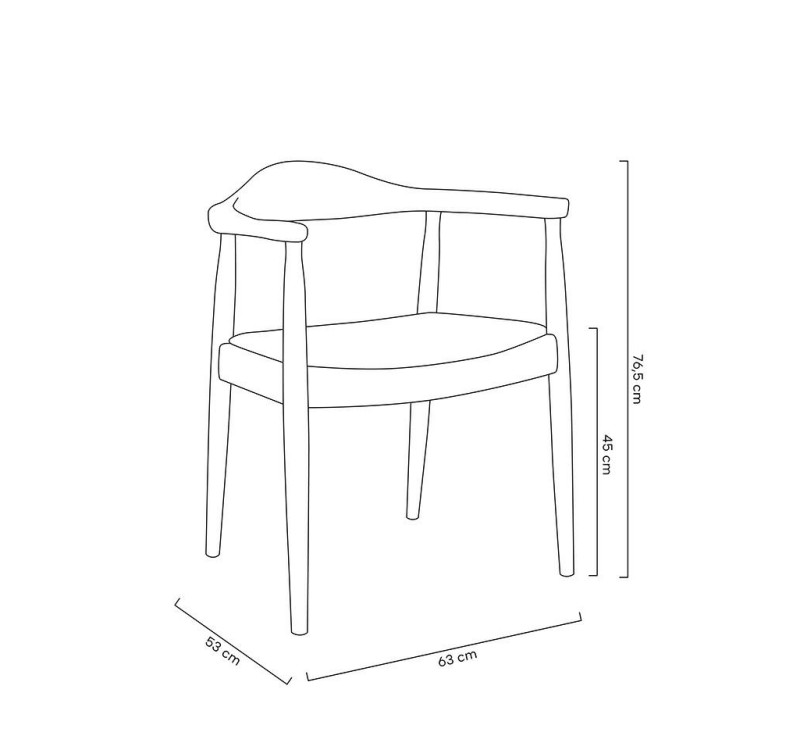 Krzesło KENNEDY naturalne - drewno jesion, ekoskóra