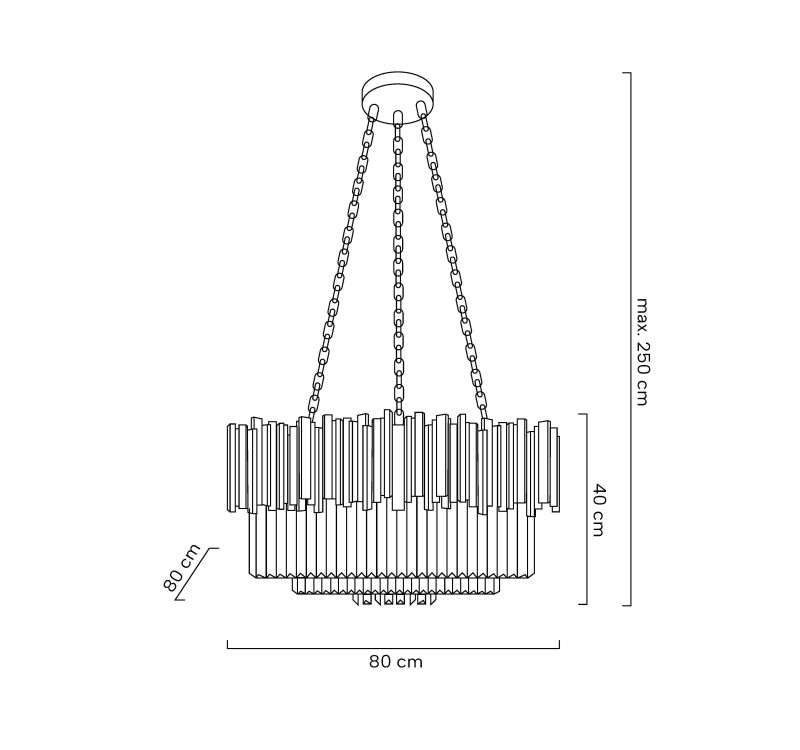 Lampa wisząca IMPERIAL SILVER 80 - stal, kryształ