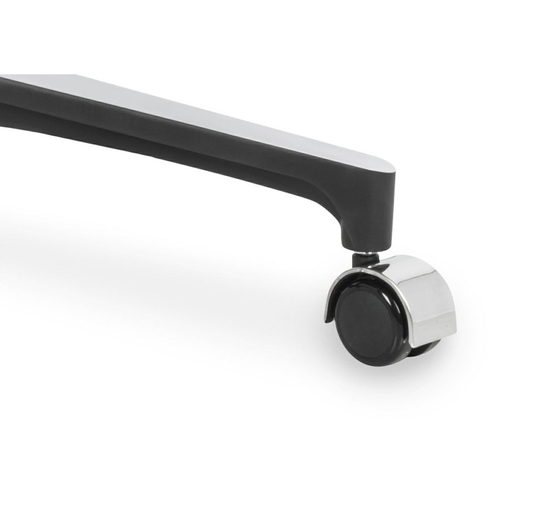 Fotel biurowy LOUNGE BUSINESS czarny - sklejka różana, skóra naturalna, stal polerowana