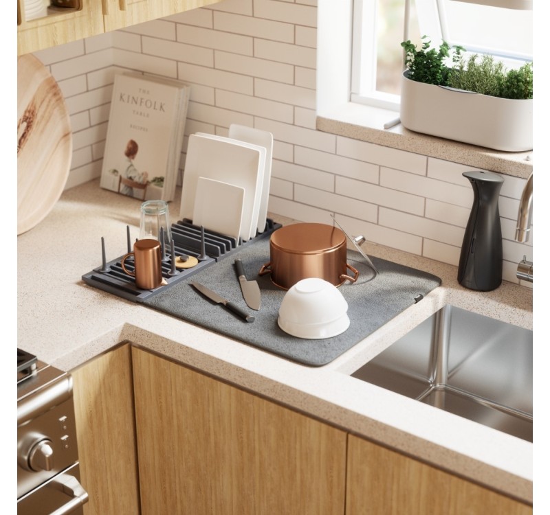 UMBRA suszarka do naczyń z matą UDRY jasno-szara