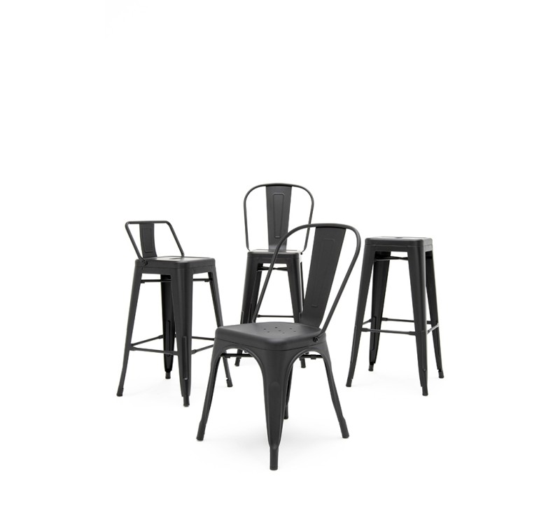 Krzesło barowe TOWER BACK 66 (Paris) czarne