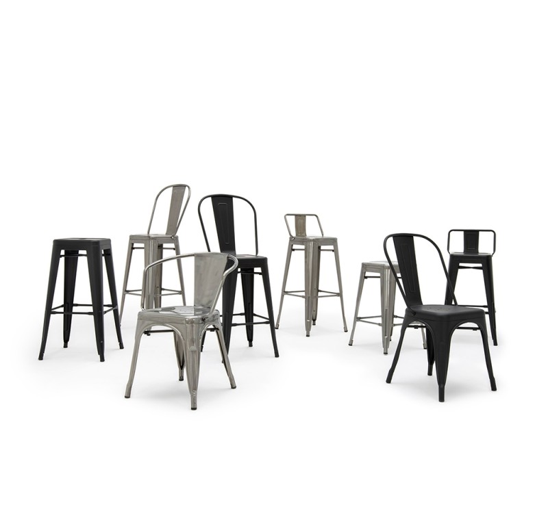 Krzesło barowe TOWER BACK 66 (Paris) czarne