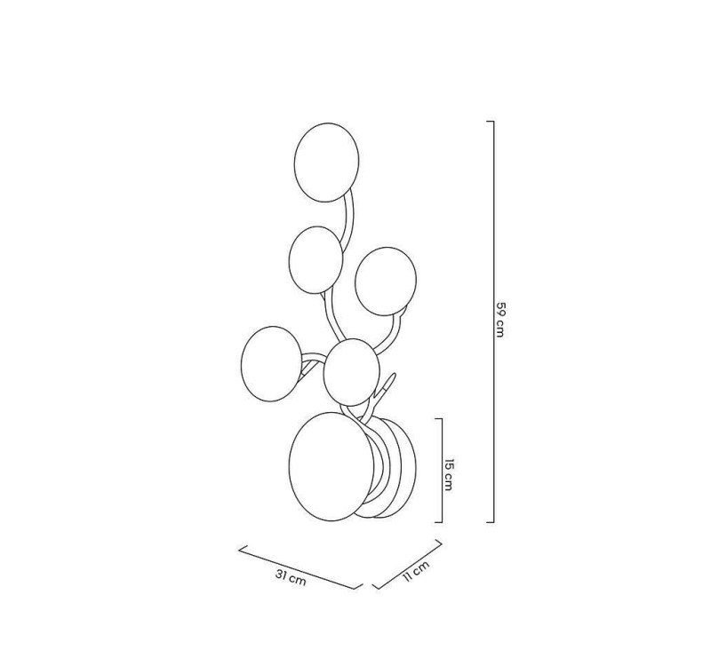 MOOSEE lampa ścienna LIRIO 6 złota