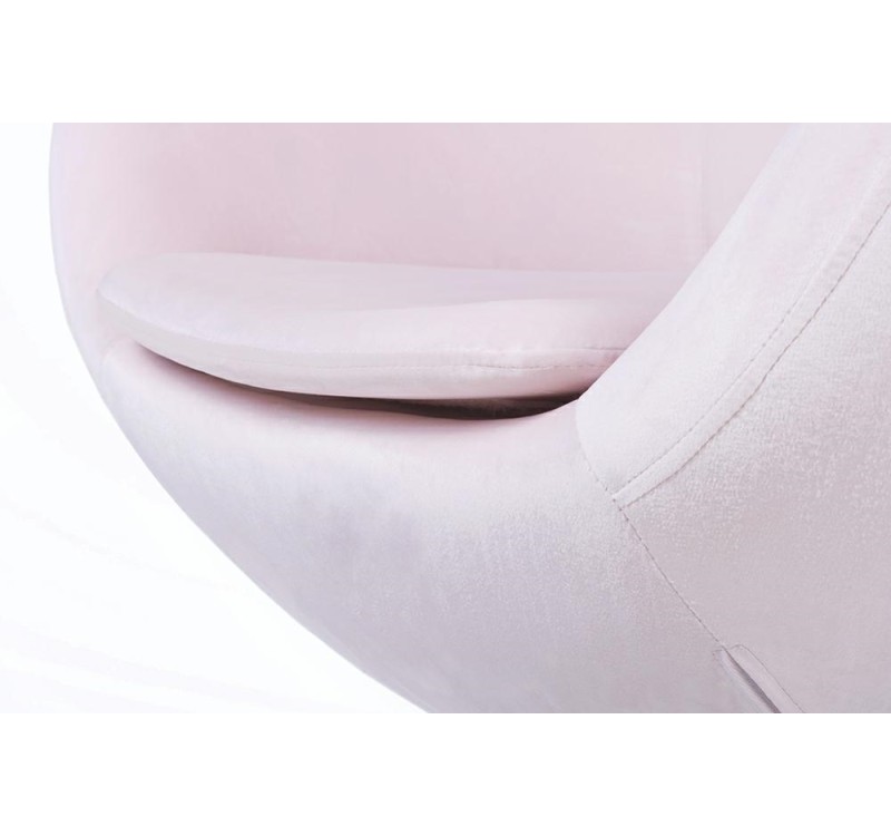 Fotel EGG SZEROKI VELVET jasny róż.30 - welur, podstawa stal